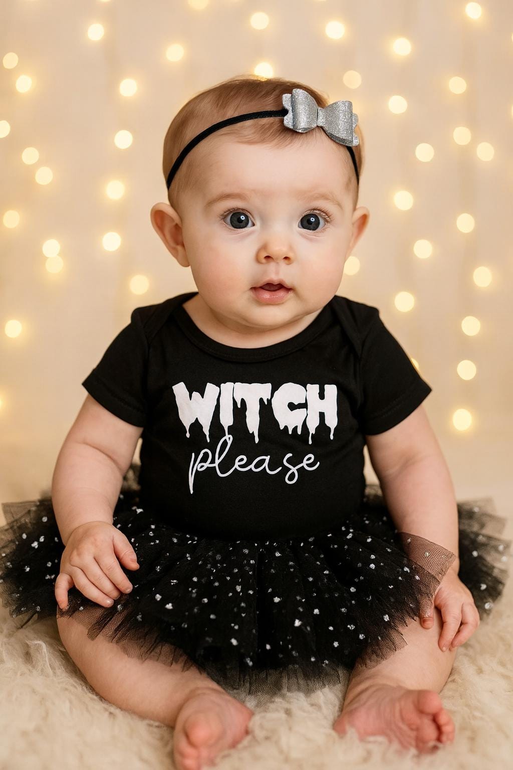 Witch Please Black & Silver Sparkle Tutu Outfit