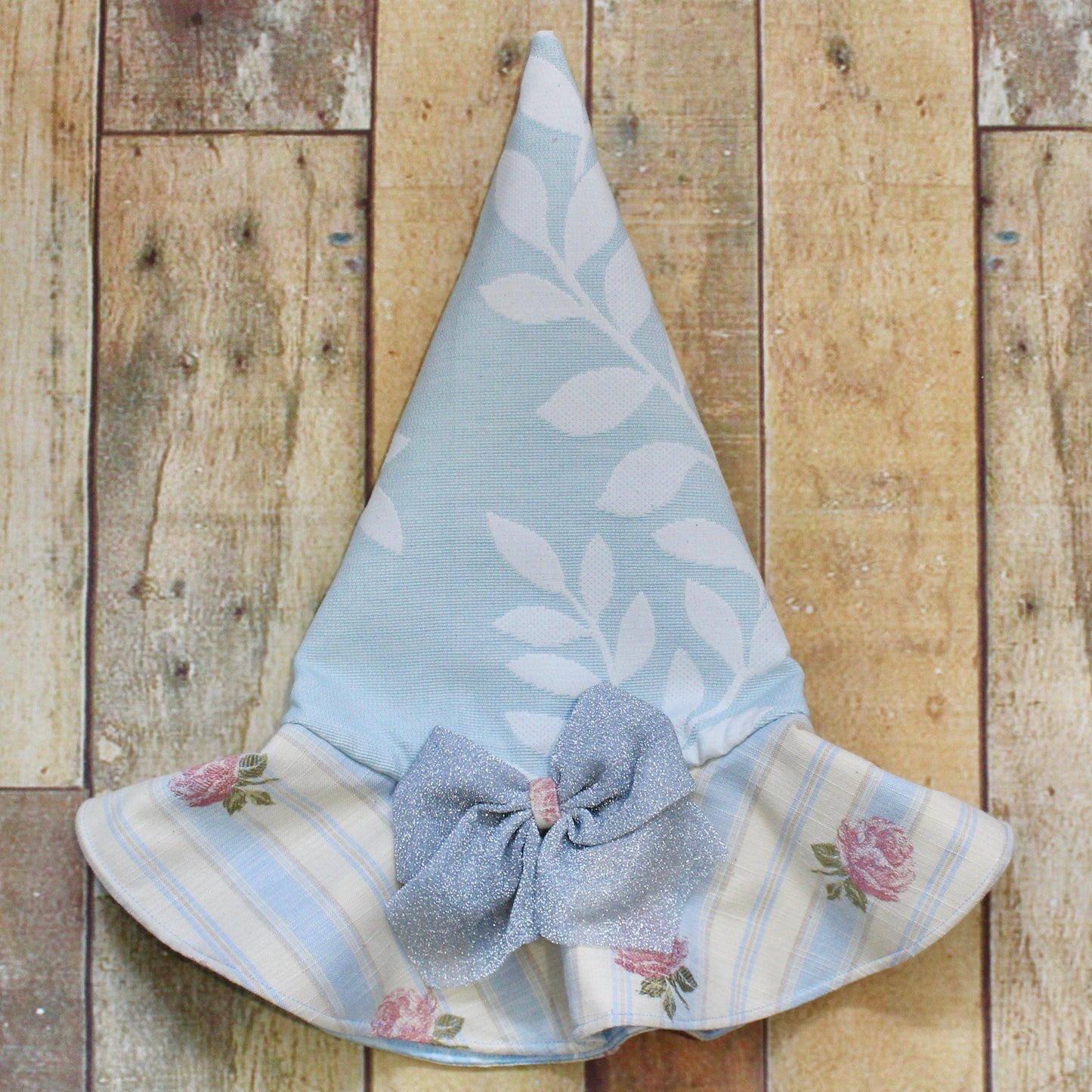 Girls Blue Floral Witch Hat