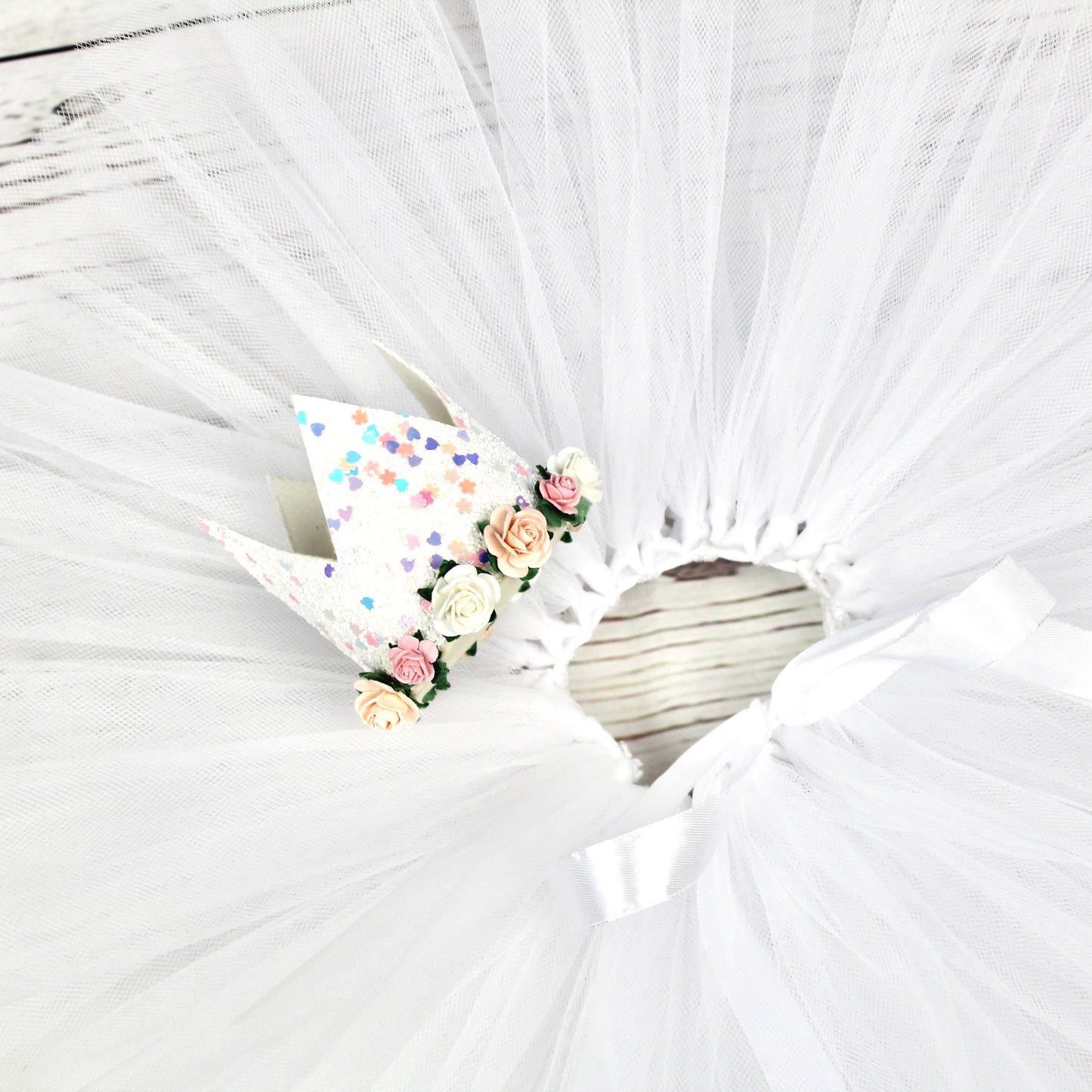 White Tutu & Crown Set
