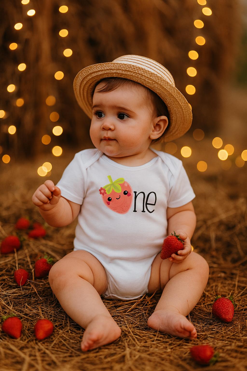 Girls Strawberry ONE Bodysuit