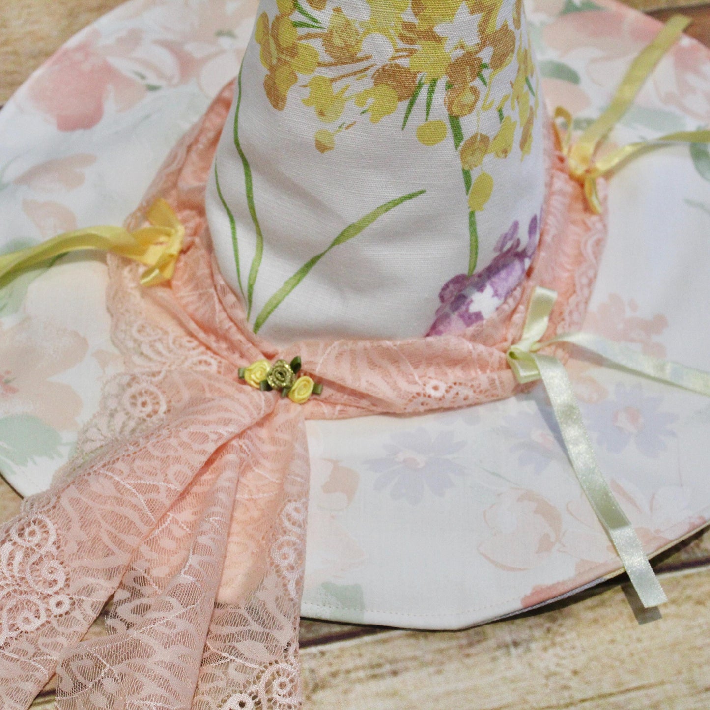 Handcrafted Pastel Floral Witch Hat – Girls Costume, Aged 4+