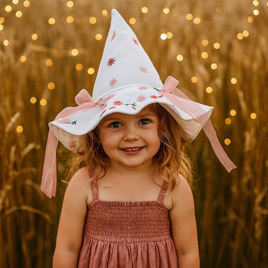 Girls Vintage Embroidered Witch Hat