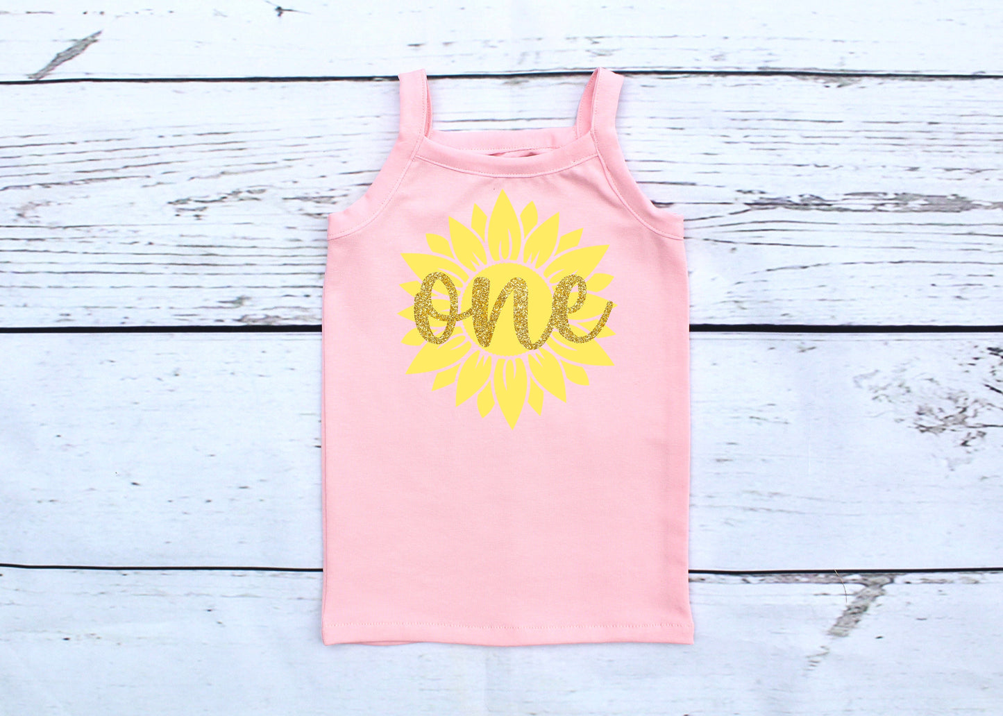 Sunflower 1st Birthday Outfit in Pink & Yellow