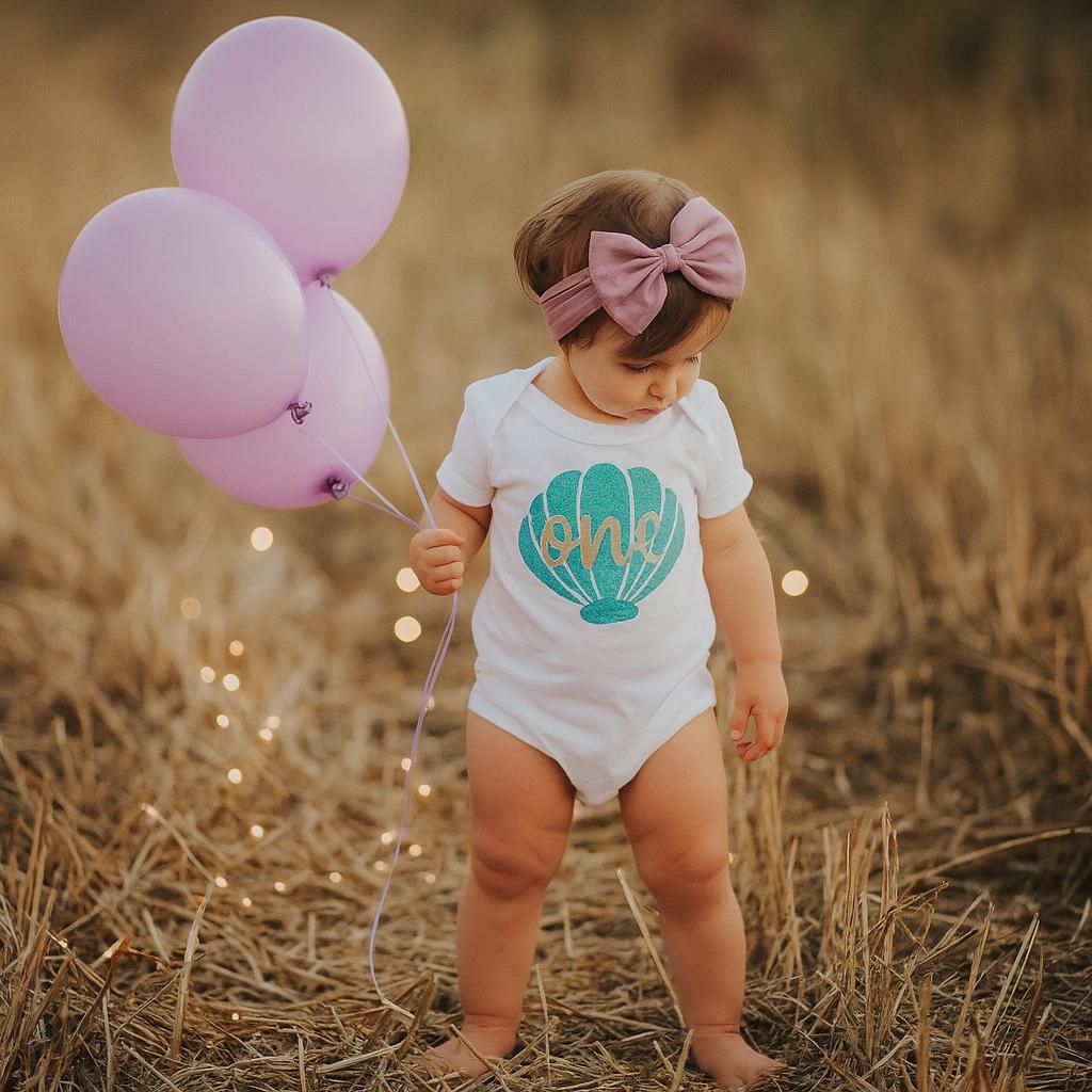 Baby Girls Mermaid 1st Birthday Bodysuit
