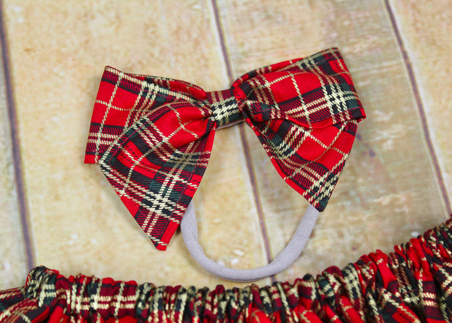 Personalised Girls Red Tartan Christmas Outfit