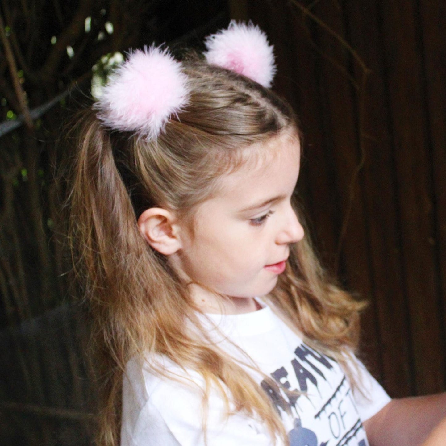 Pink Fluffy Hair Ties - Set of 2