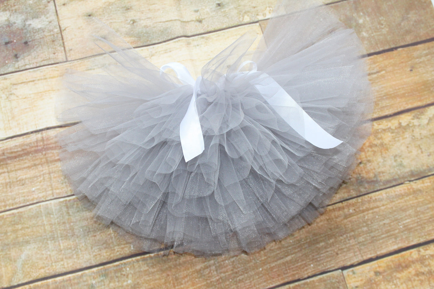 Floral ONE Bodysuit & Grey Tutu