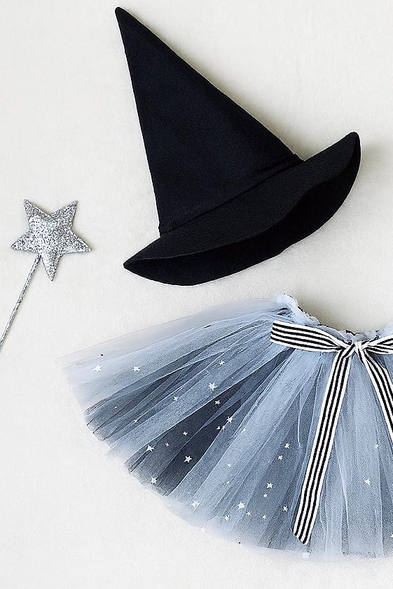 Sparkly Black & White Tutu Skirt for Witch Costume