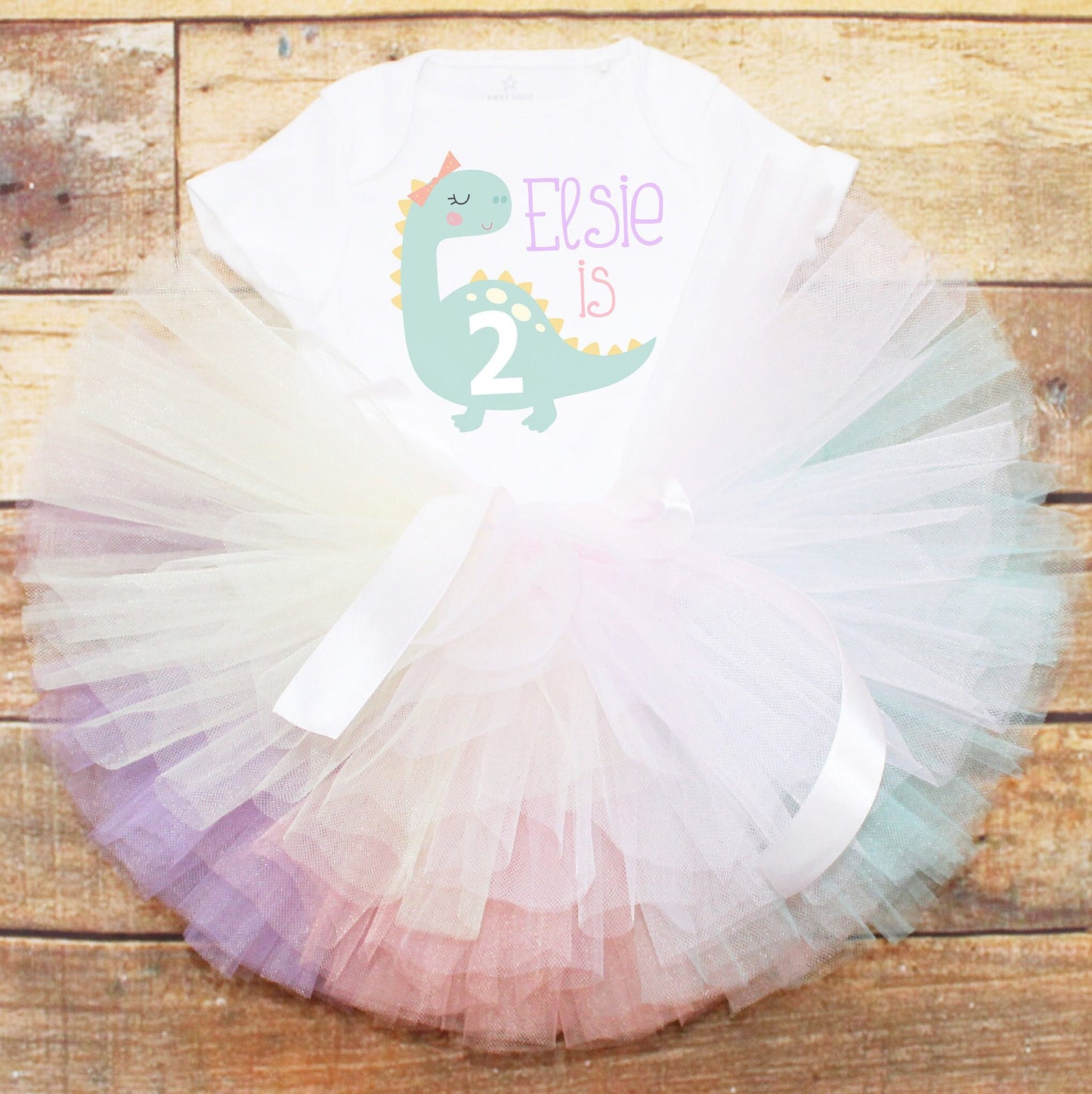 Girls Dinosaur 2nd Birthday Tutu Outfit