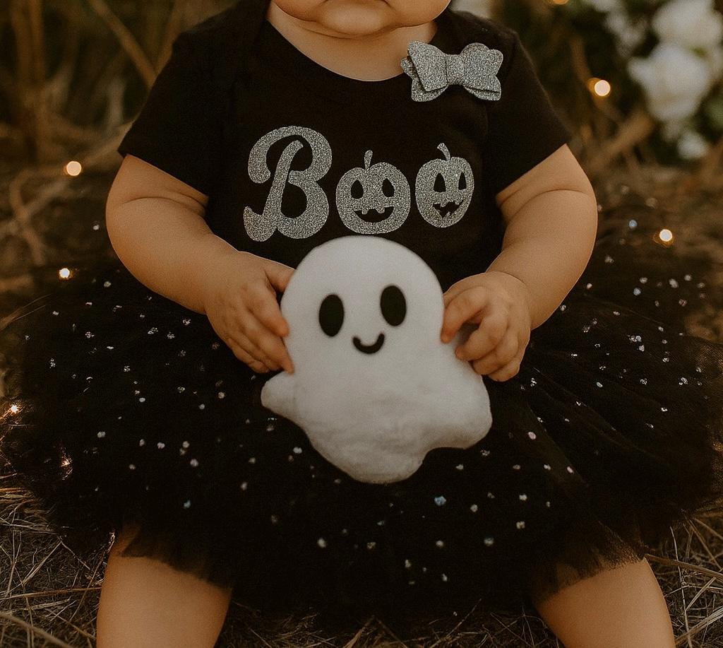 Boo Black & Silver Sparkle Tutu Outfit