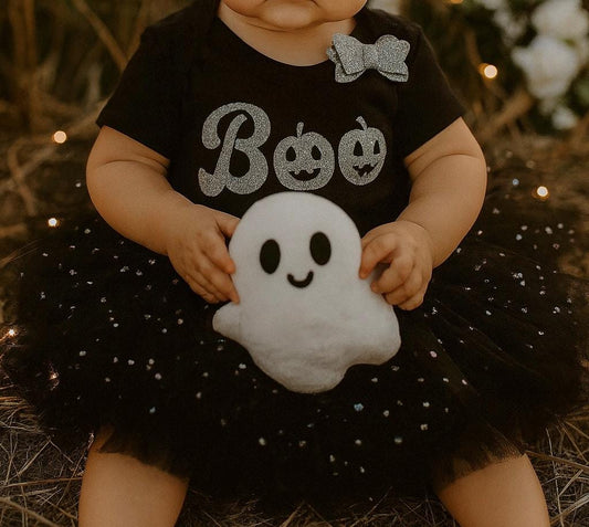 Boo Black & Silver Sparkle Tutu Outfit