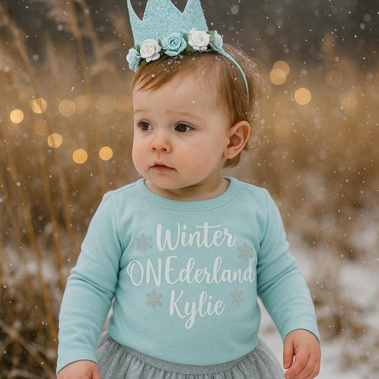 Girls Winter ONEderland Top & Crown Set