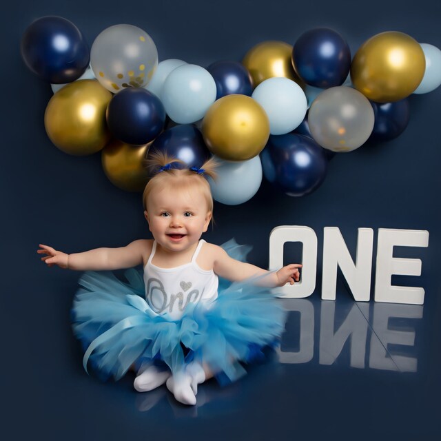 Blue & Silver 1st Birthday Tutu Outfit