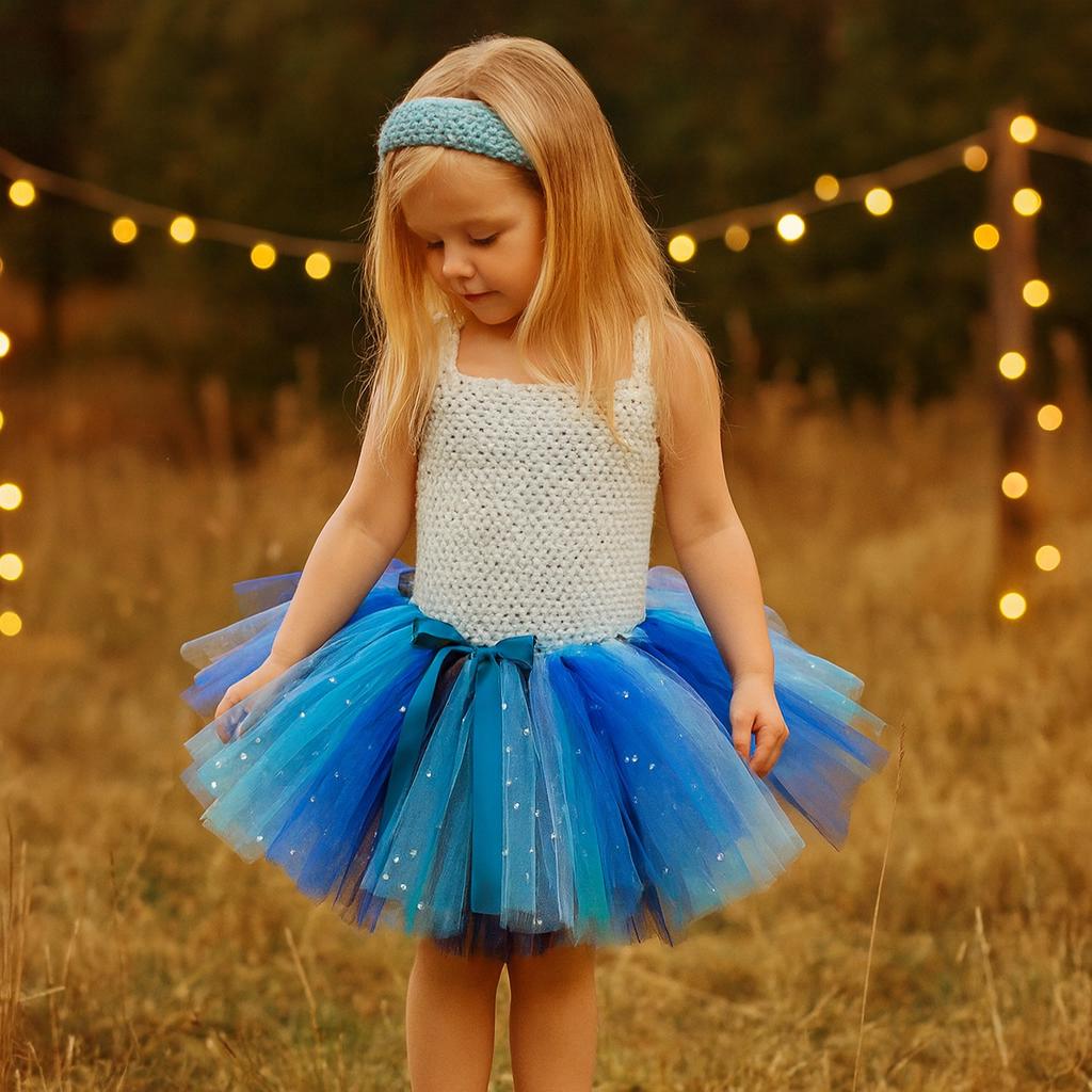 Blue & Teal Sparkly Tutu Skirt