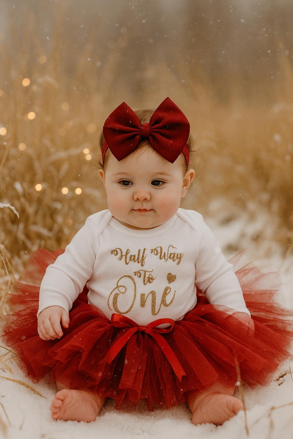 Half Way To One Outfit in Red & Gold