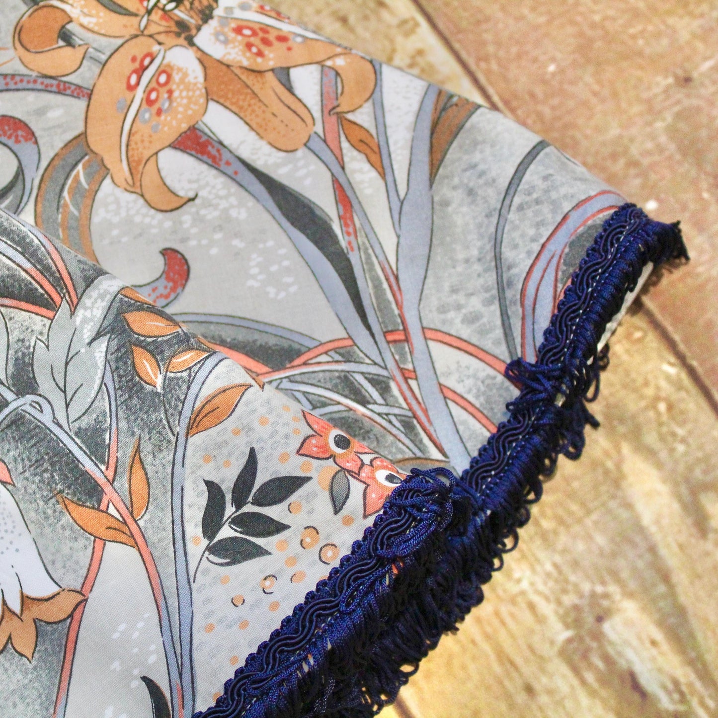 Hayden Cape - Girls Grey and Orange Floral Cape