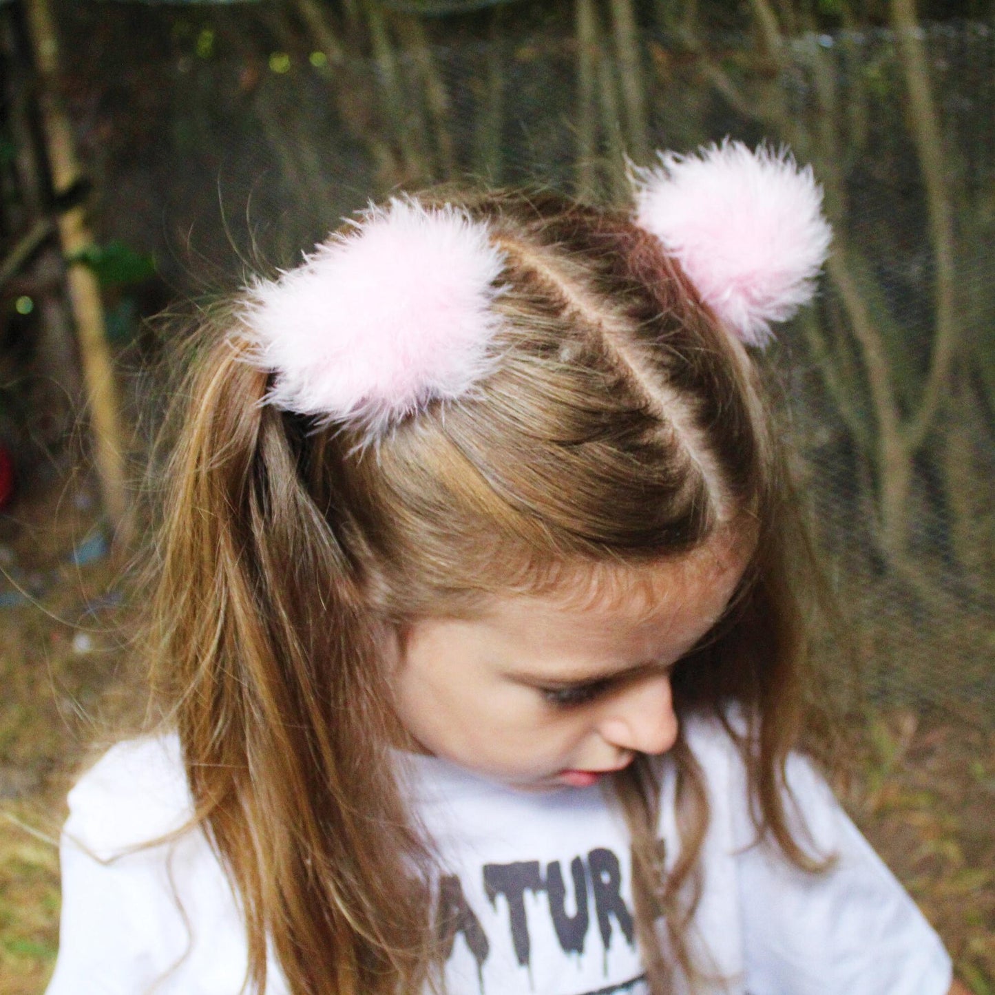 Pink Fluffy Hair Ties - Set of 2