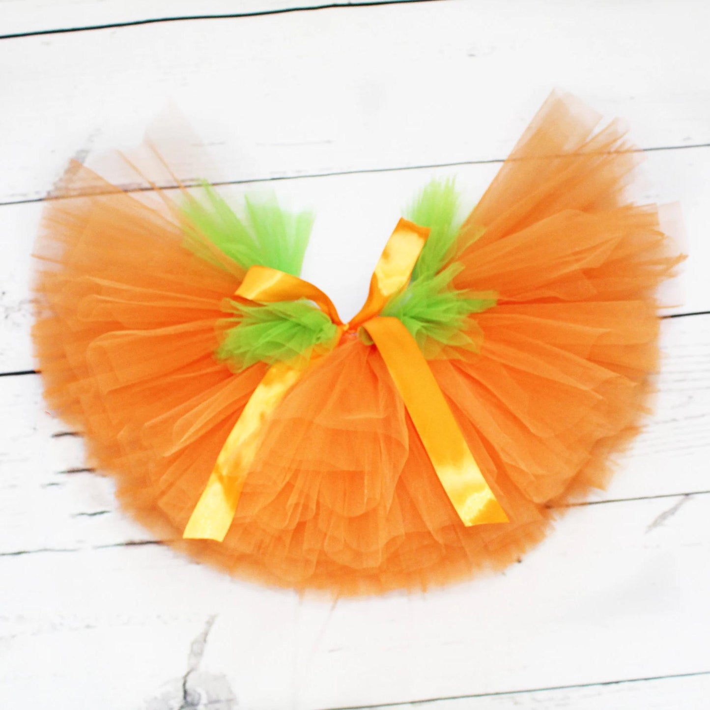 Baby Girls Pumpkin Costume: Leotard & Tutu Skirt - Autumn Outfit