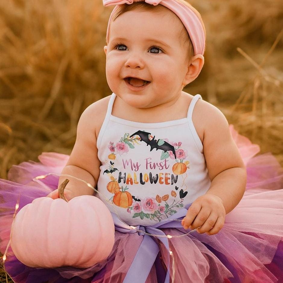 Pink & Purple 1st Halloween Tutu Set