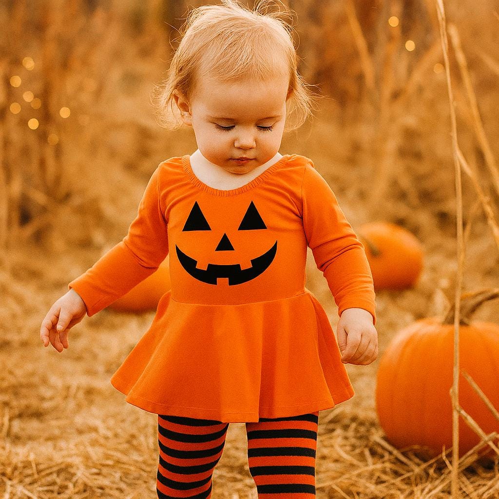 Girls Pumpkin Dress