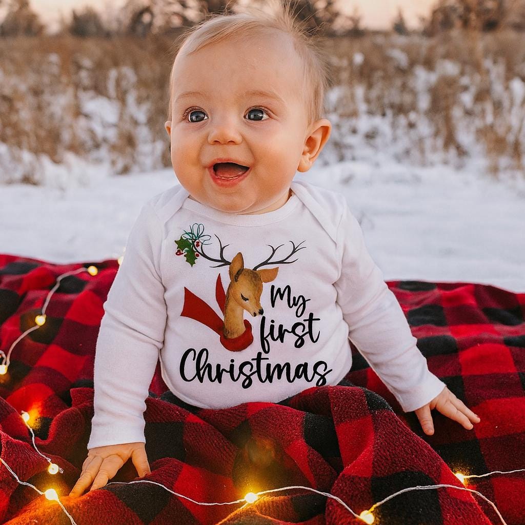 Reindeer My First Christmas Bodysuit