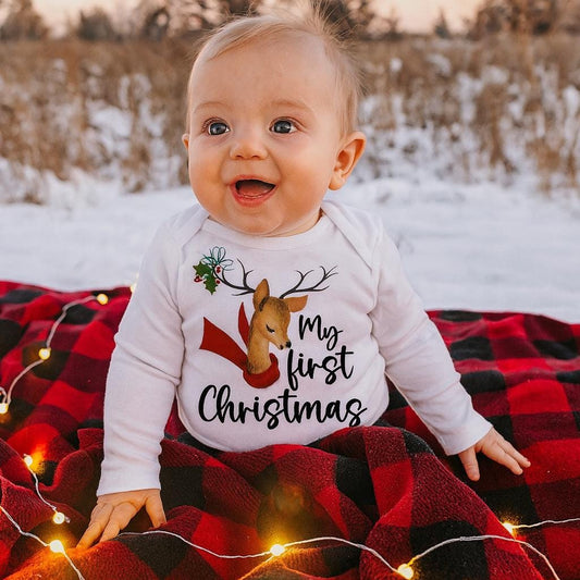 Reindeer My First Christmas Bodysuit