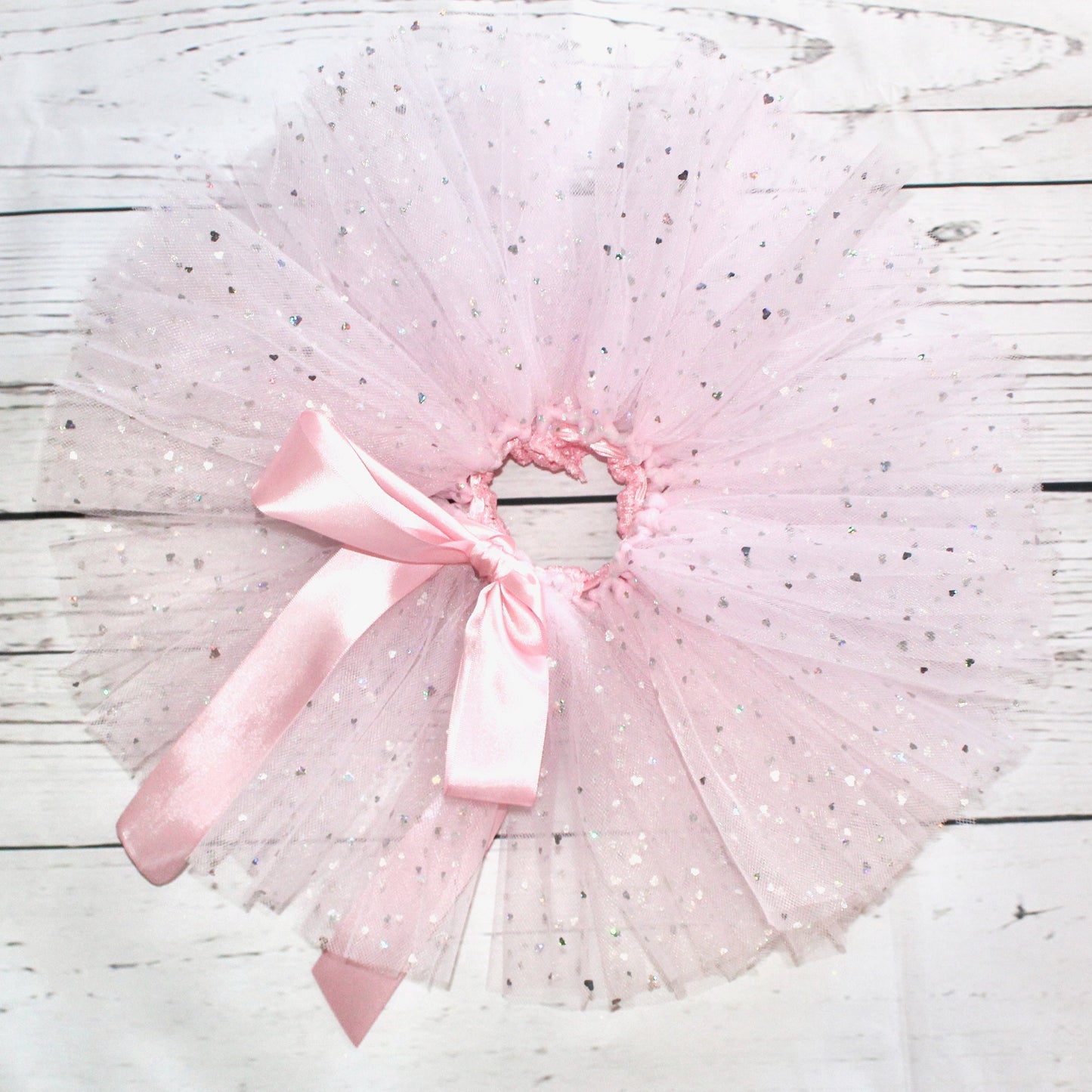 Personalised Baby Girls 1st Birthday Outfit - Sparkly Pale Pink Tutu