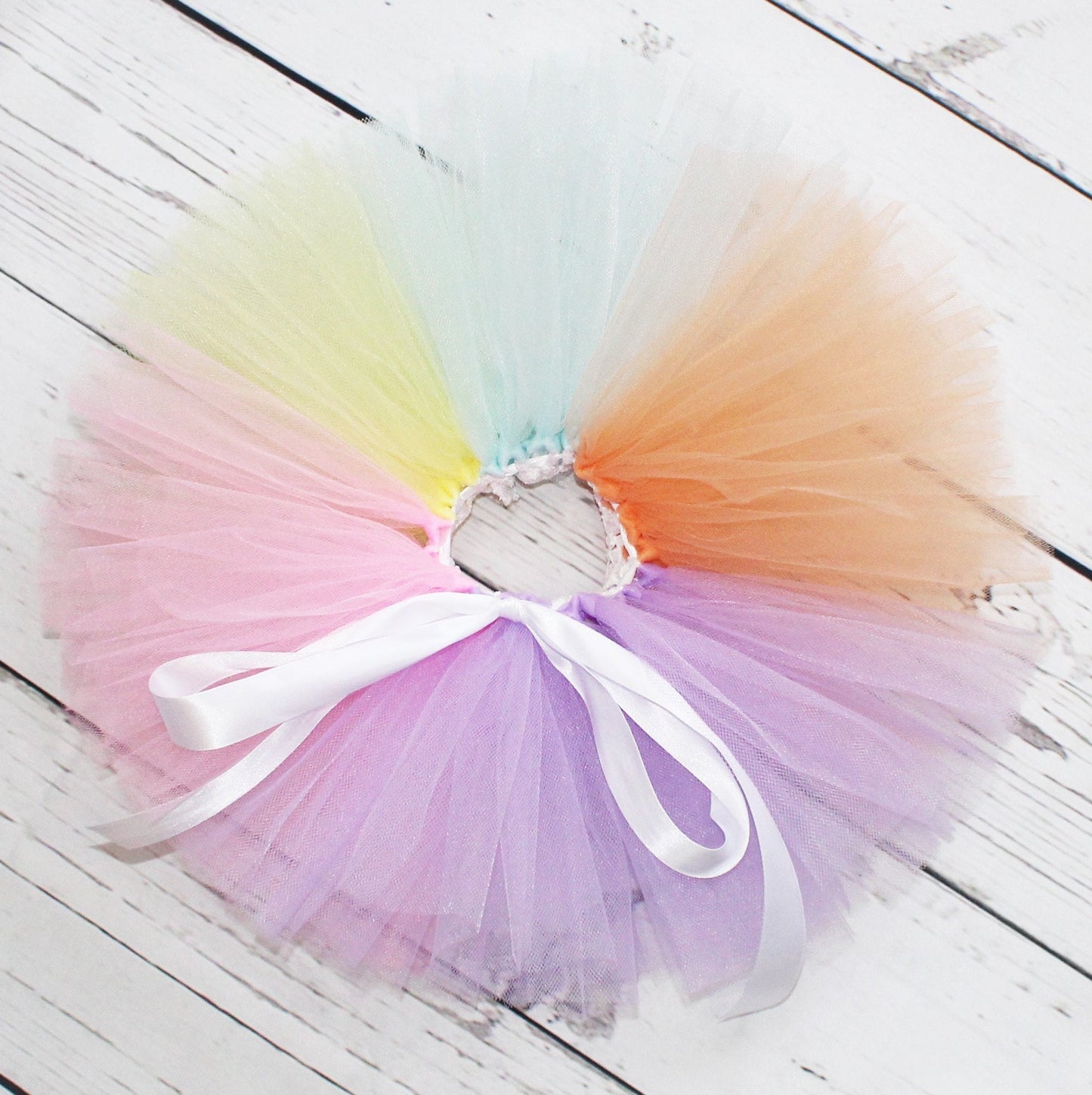 Baby Girls Pastel Rainbow 1st Birthday Tutu Outfit