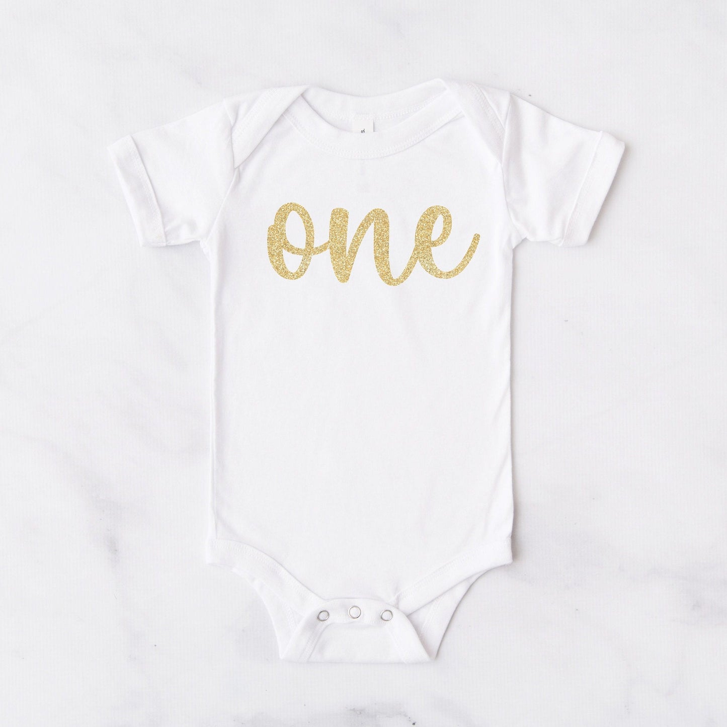 Gold 'One' First Birthday Bodysuit