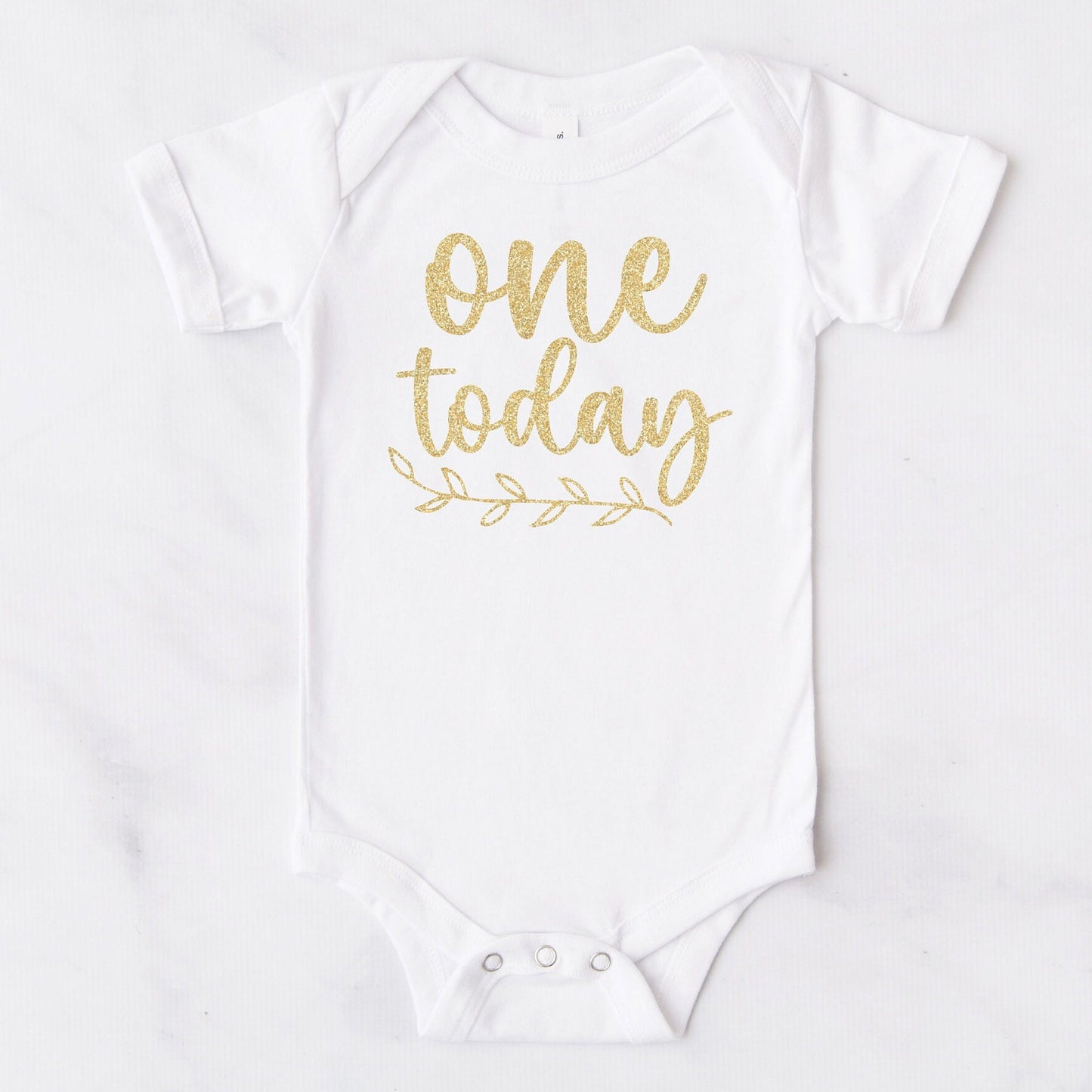 One Today Gold 1st Birthday Bodysuit