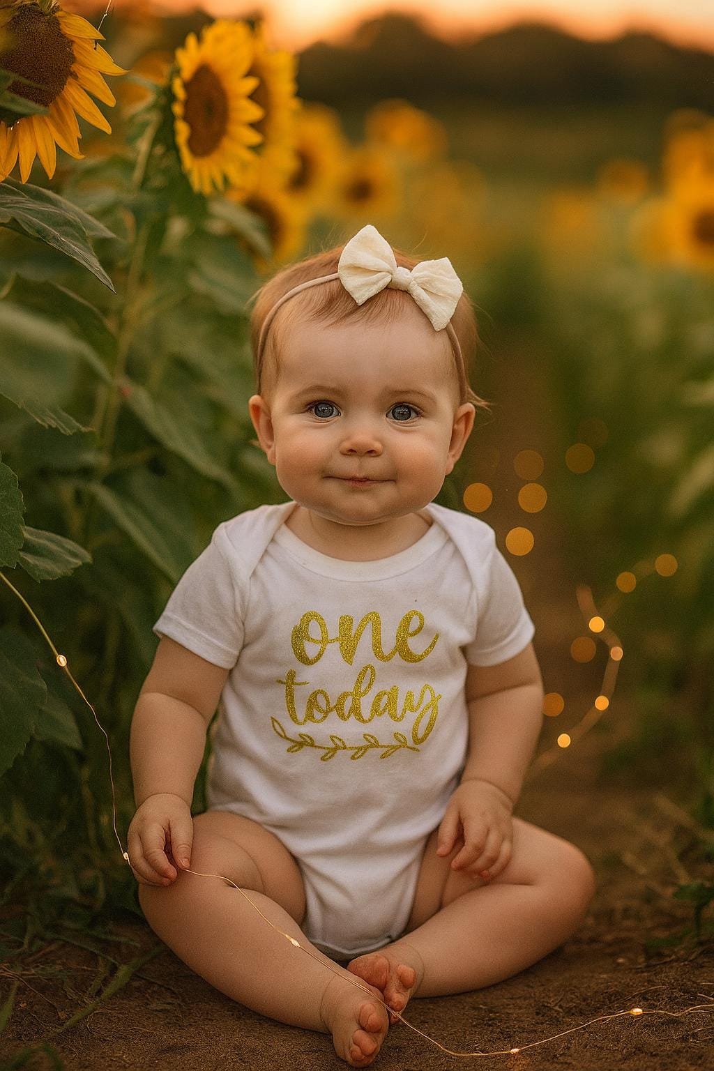 One Today Gold 1st Birthday Bodysuit