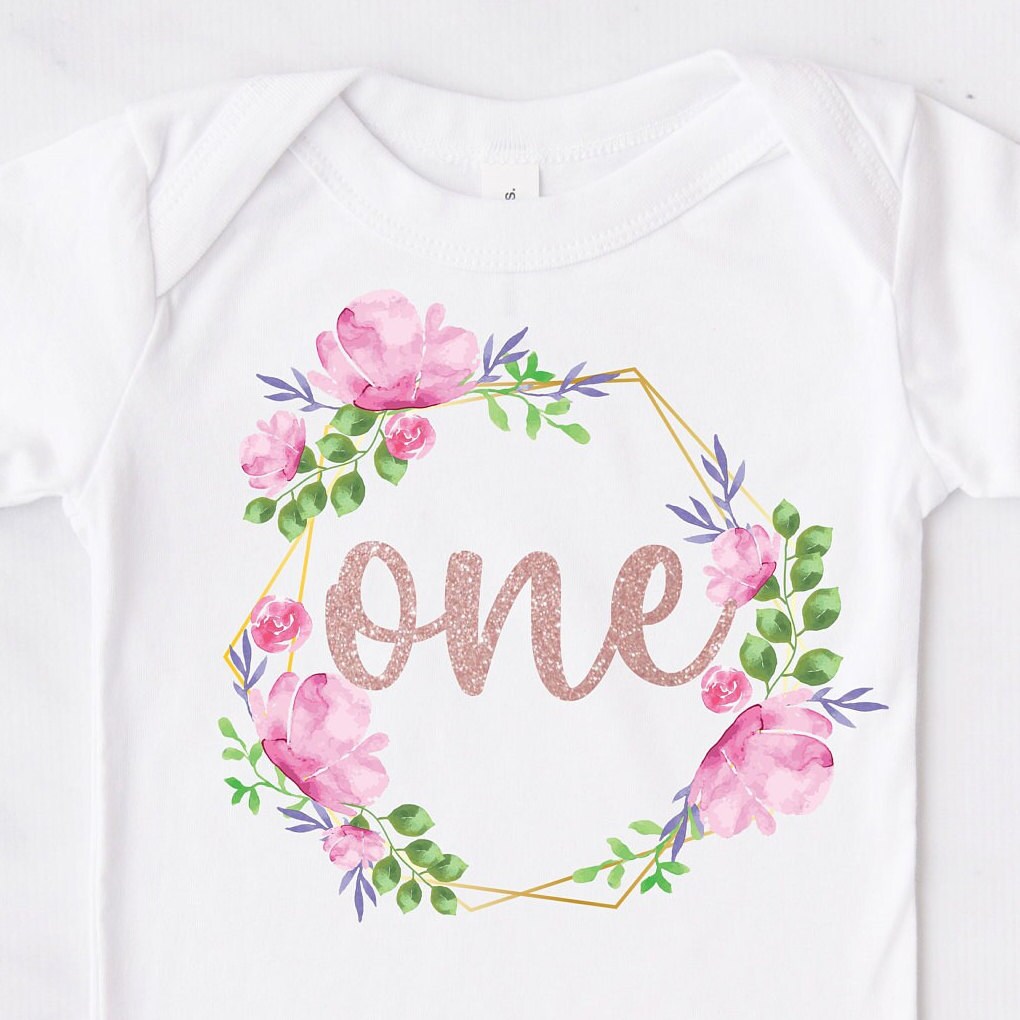 Floral Wreath 'One' Bodysuit