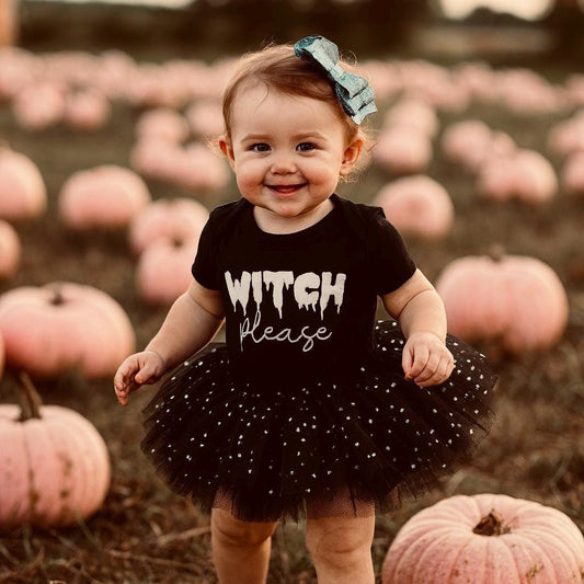 Witch Please Black & Silver Sparkle Tutu Outfit