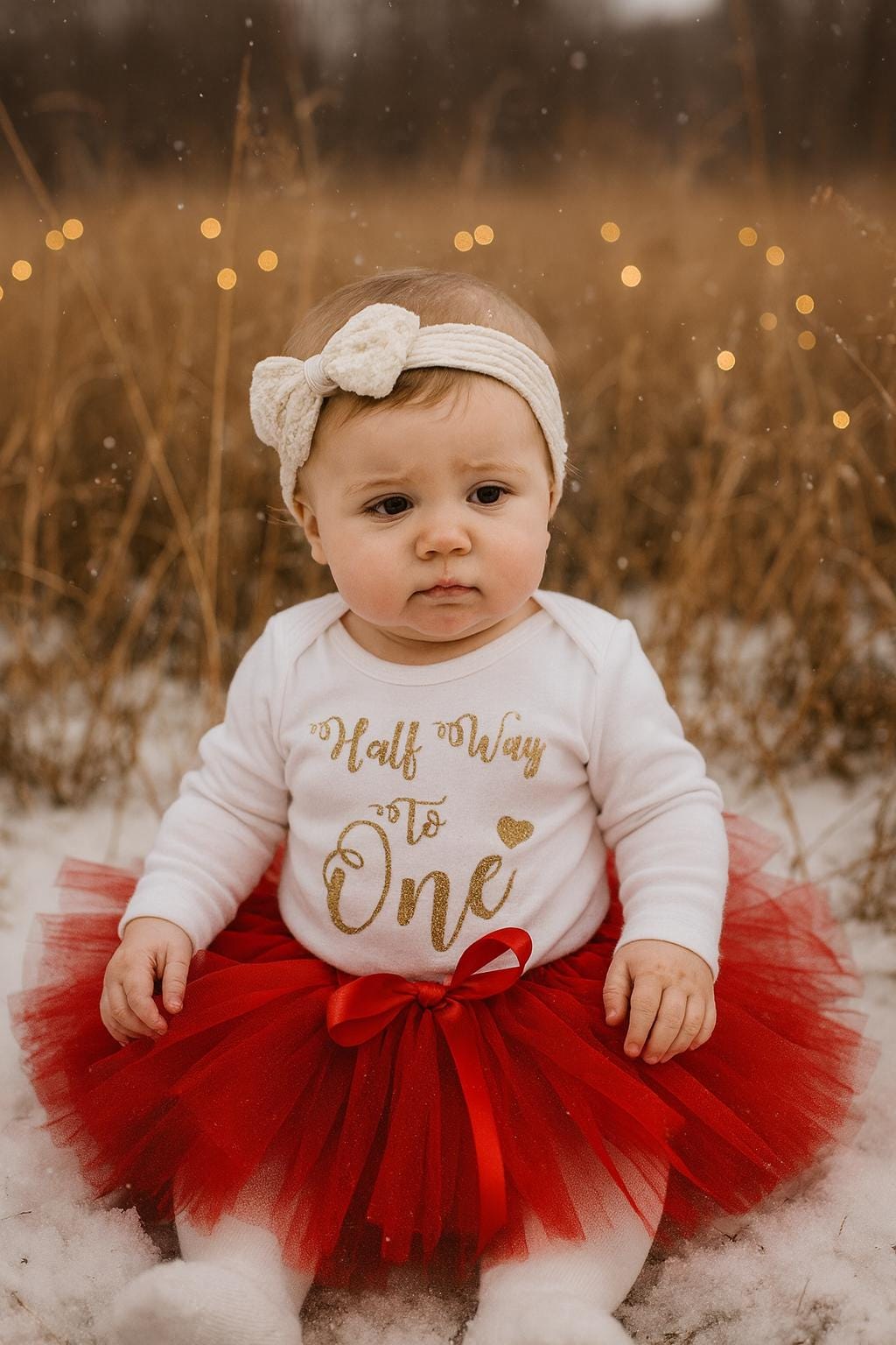 Half Way To One Outfit in Red & Gold