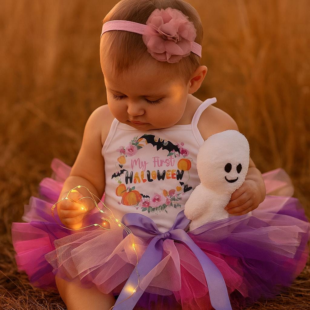 Pink & Purple 1st Halloween Tutu Set