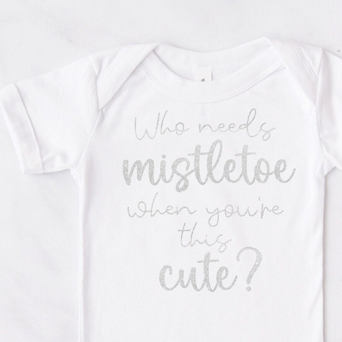 Christmas Mistletoe Baby Girls Bodysuit