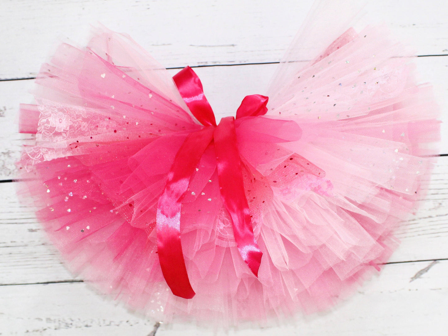 Valentine's Pink Sparkly Tutu Skirt