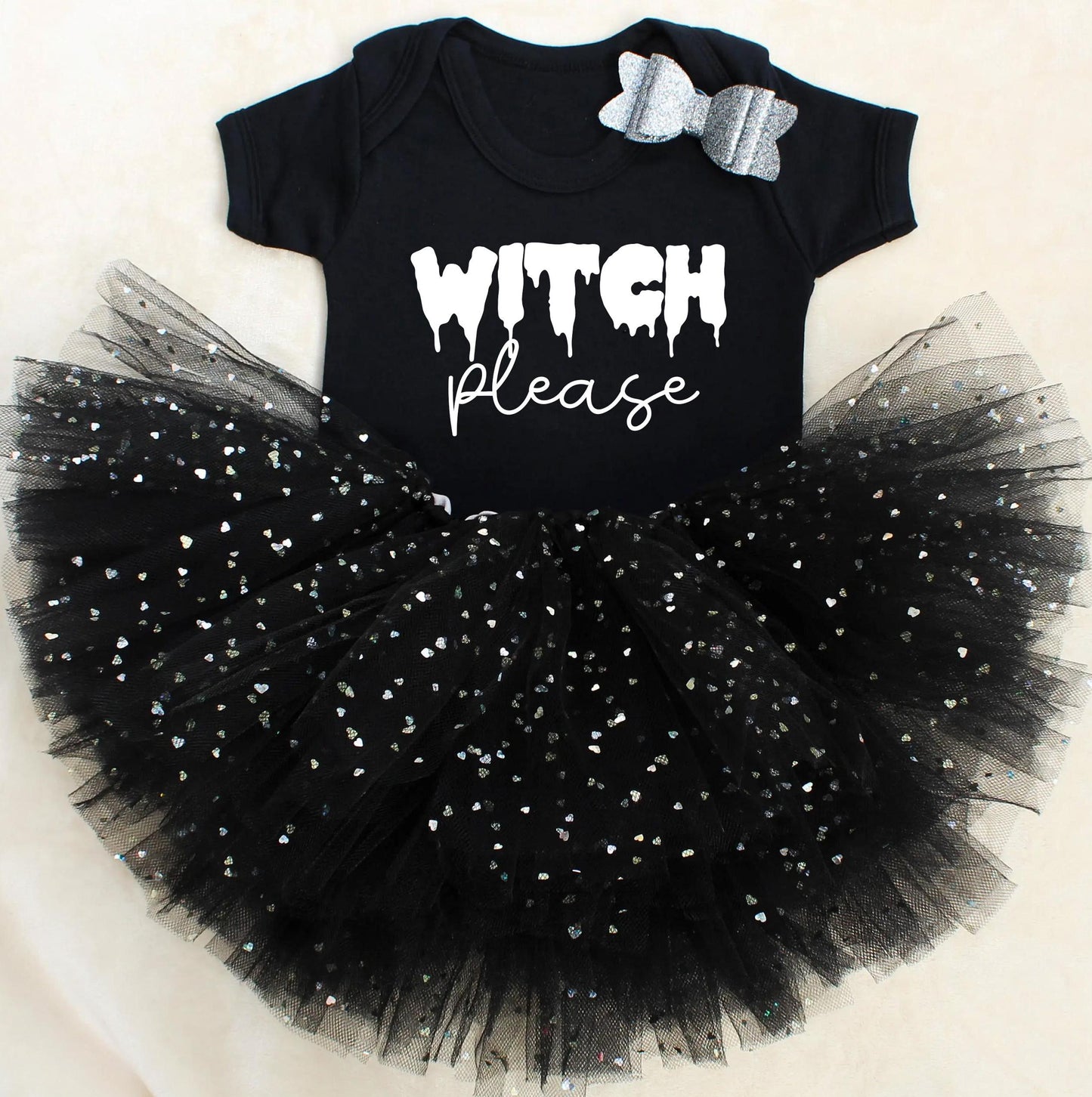 Witch Please Black & Silver Sparkle Tutu Outfit