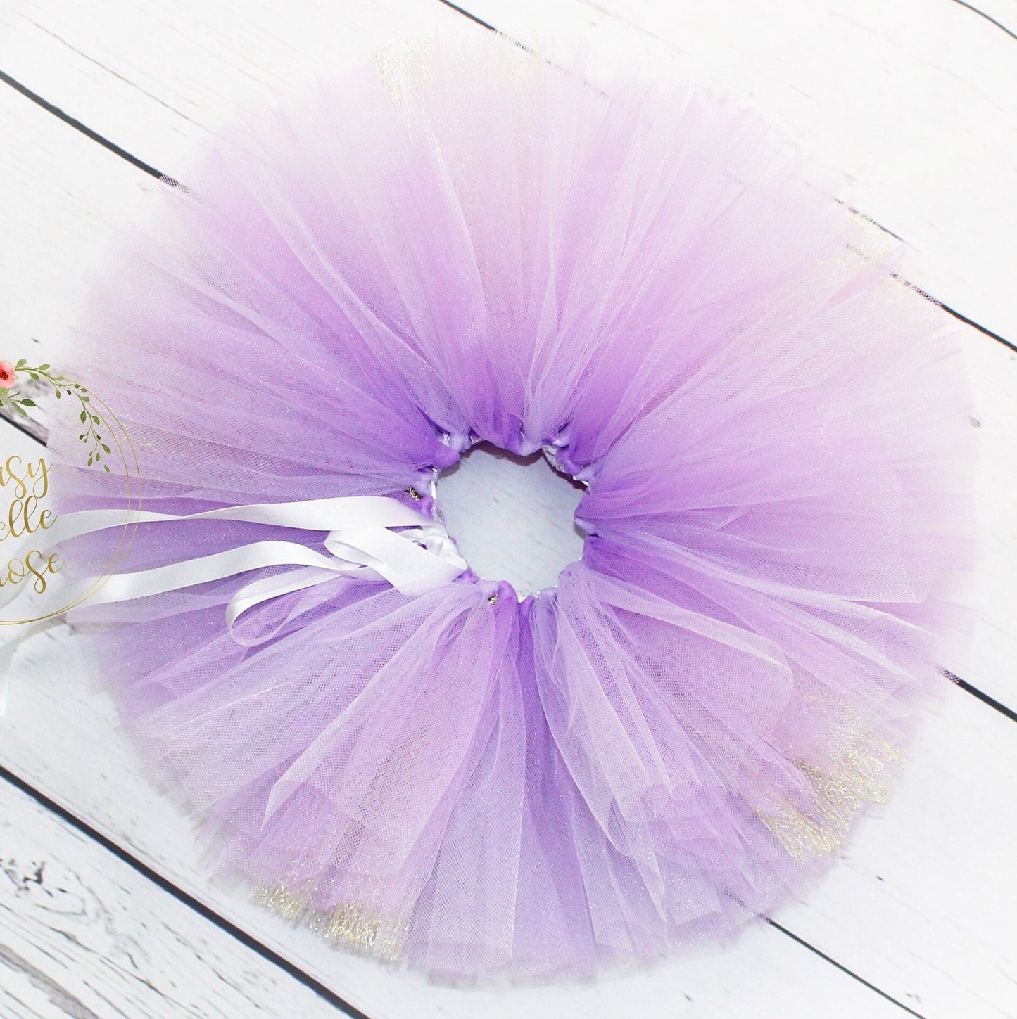 Lilac Tutu Skirt with Gold Sparkle