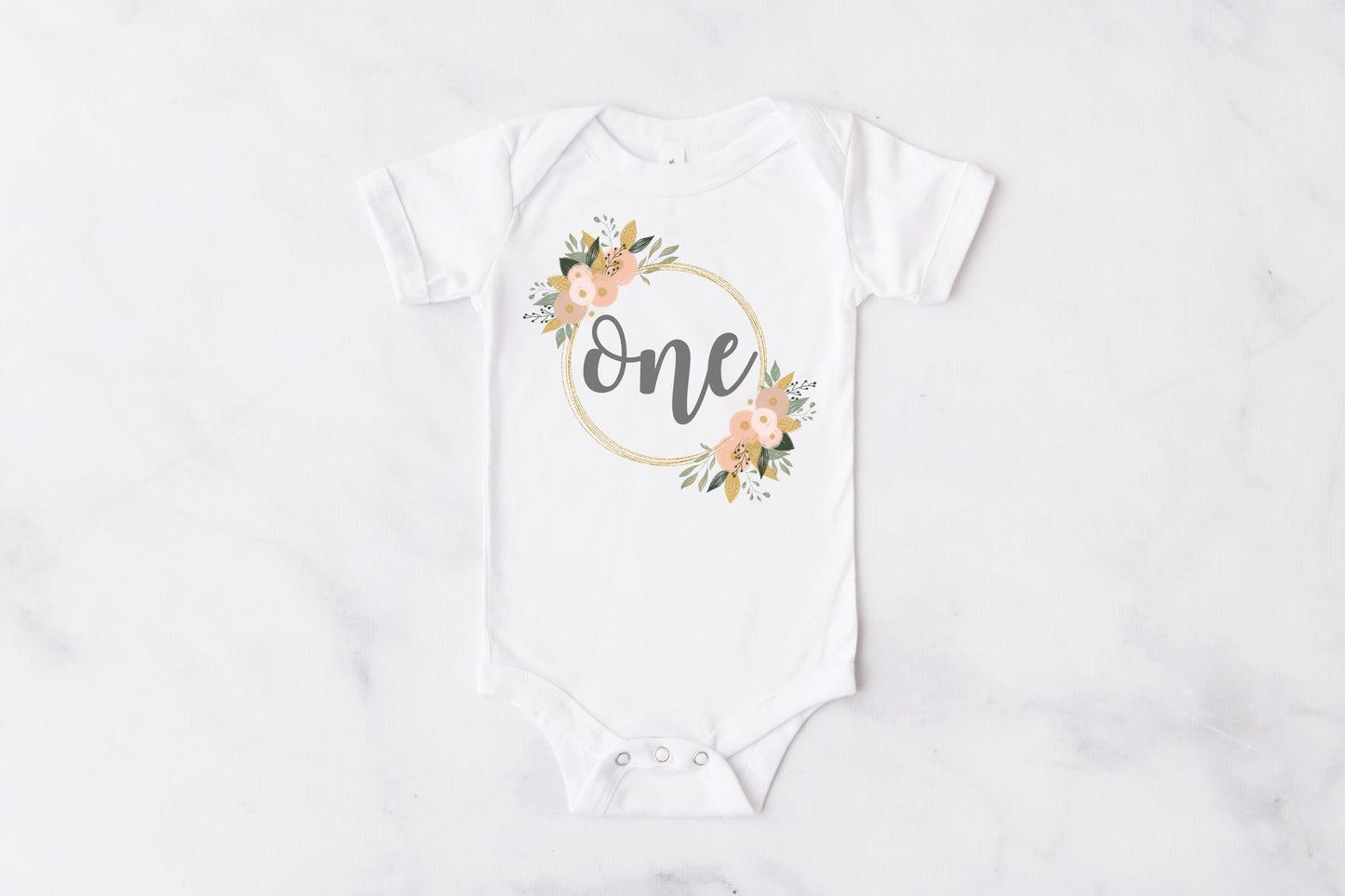 White Floral One Vest and Tutu Outfit for Girls