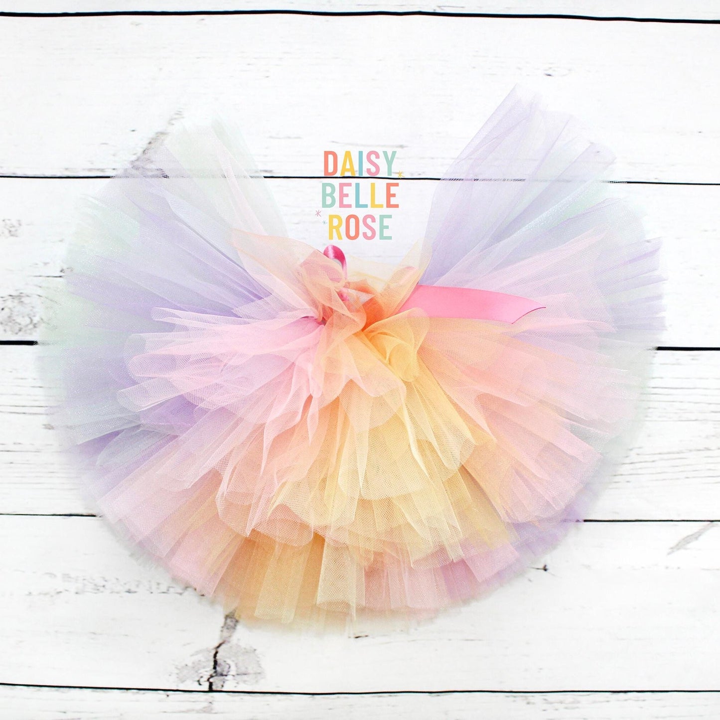 Rose Gold & Pastel Rainbow 1st Birthday Leotard and Tutu Bundle
