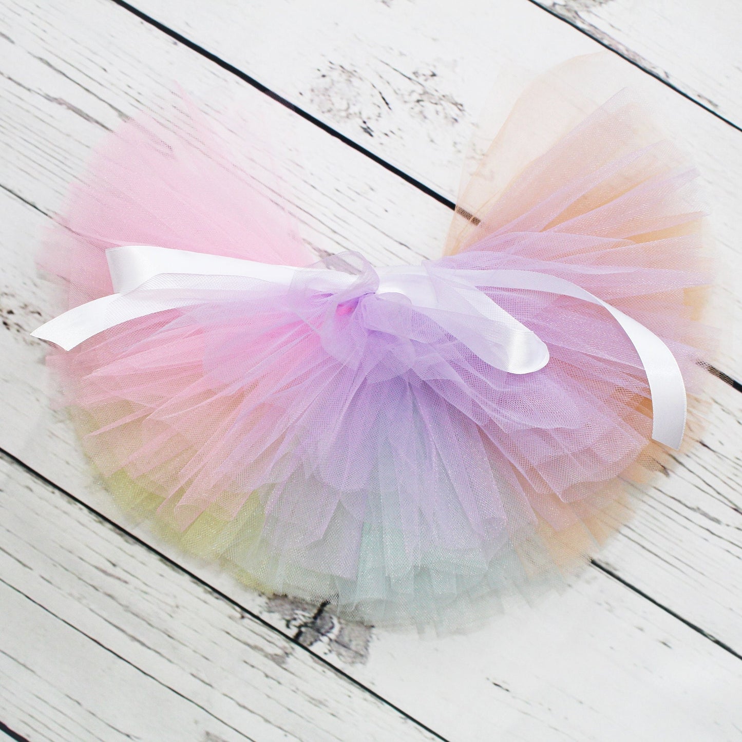 Baby Girls Pastel Rainbow 1st Birthday Tutu Outfit
