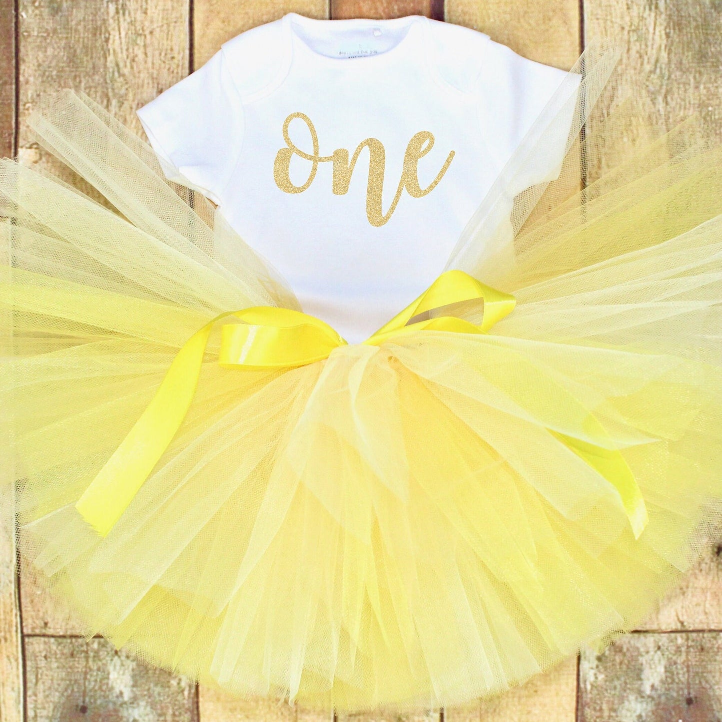 Yellow Baby Girl First Birthday Outfit
