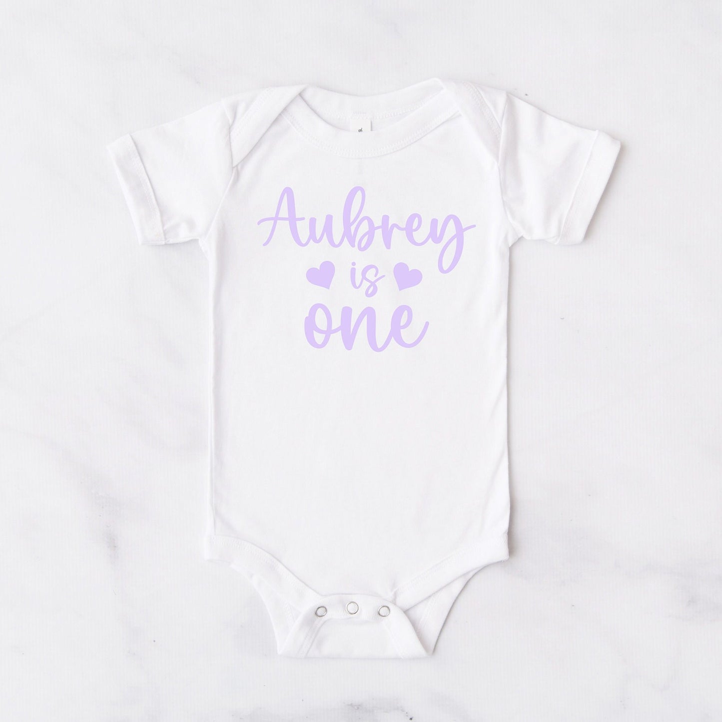Lilac Baby Girls 1st Birthday Bodysuit