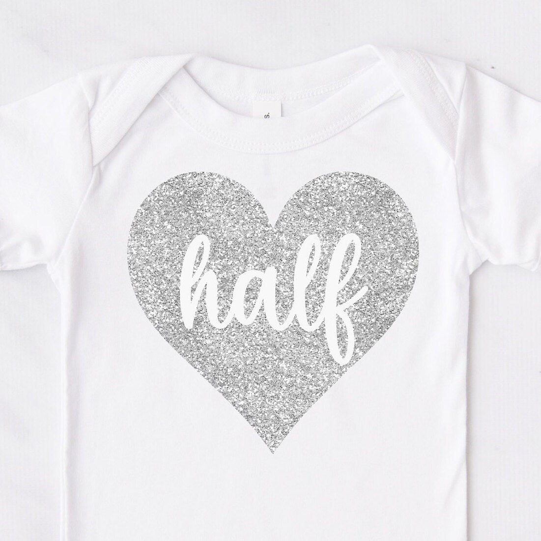 Silver Sparkly Half Birthday Bodysuit