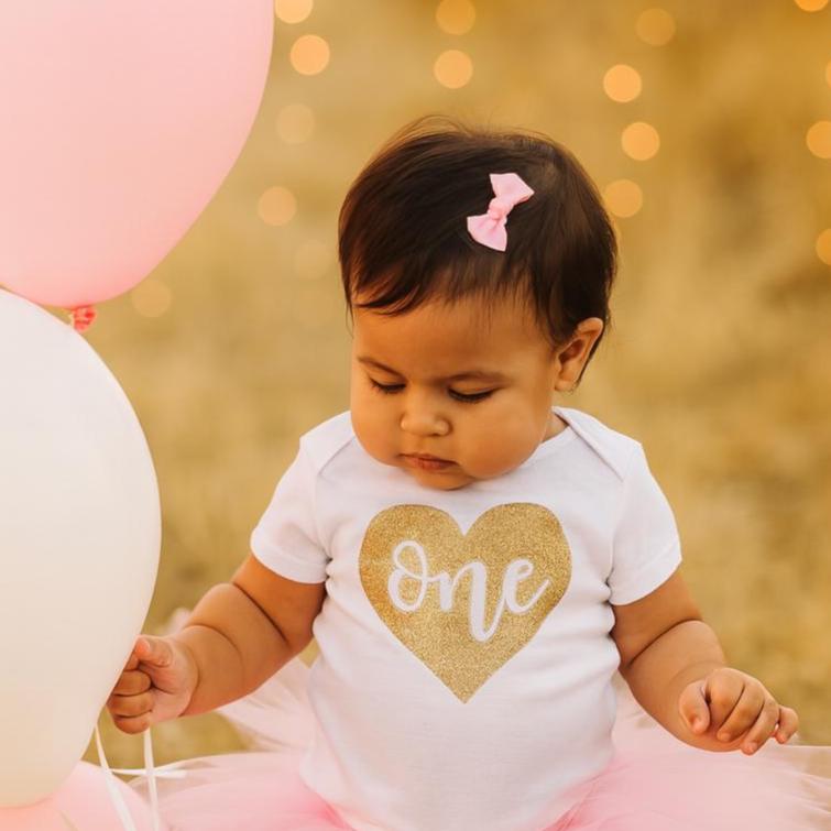 Pink Tutu & Gold Heart Bodysuit