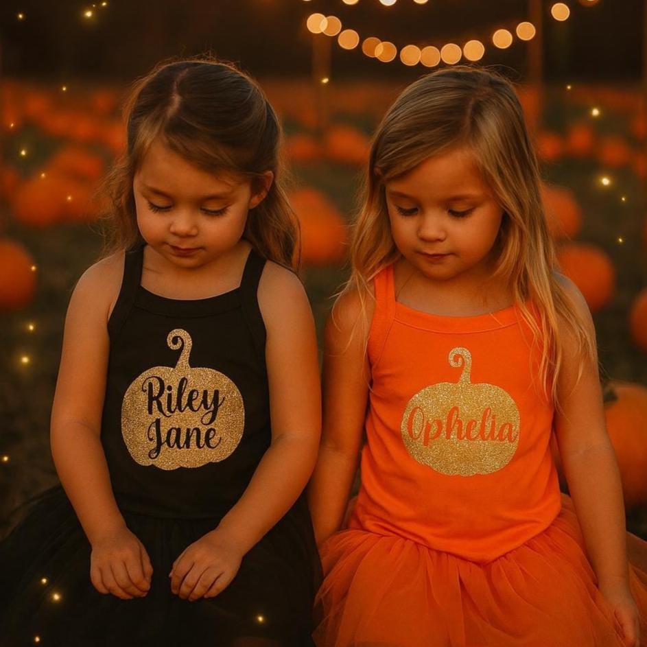 Personalised Pumpkin Halloween Top for Girls
