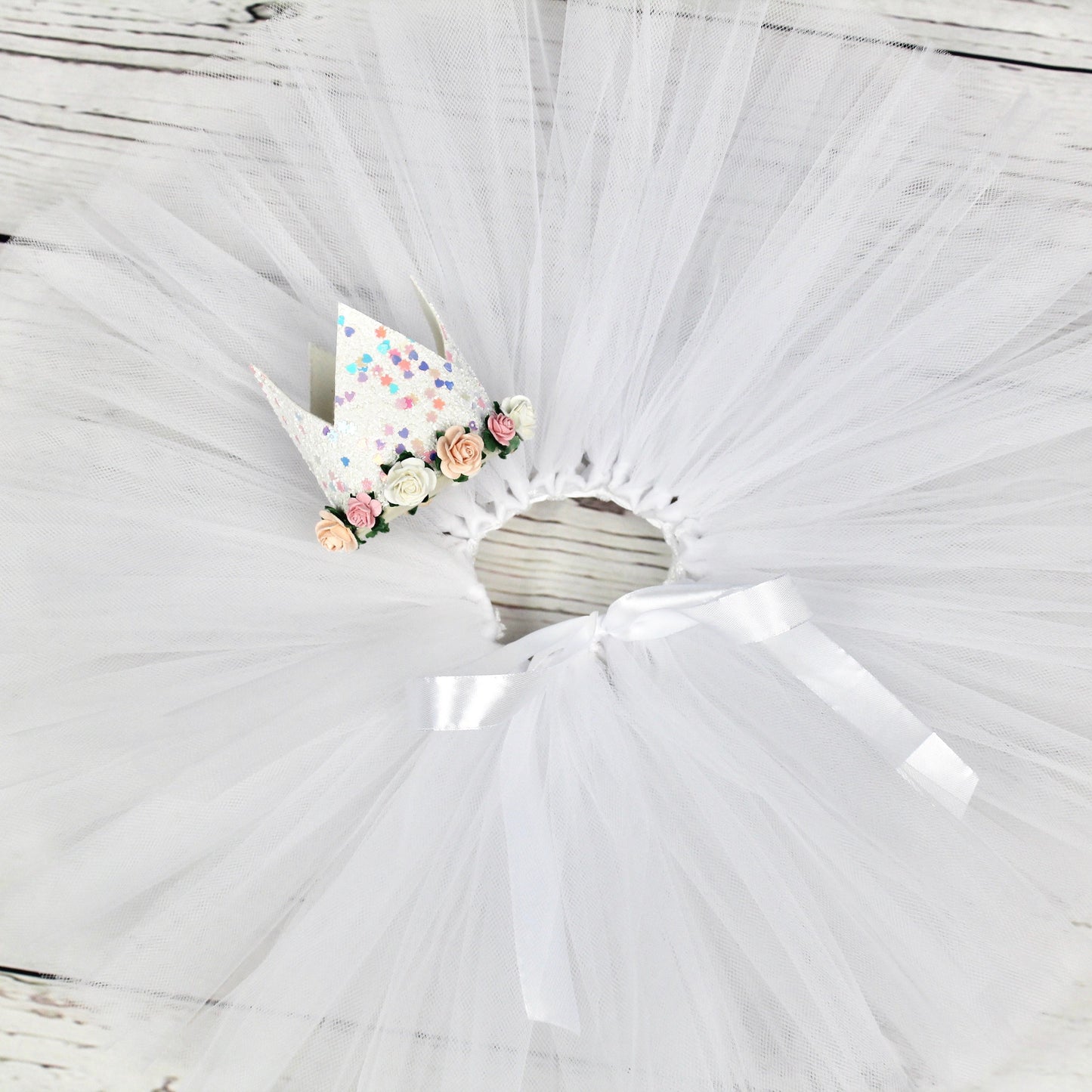 White Tutu & Crown Set