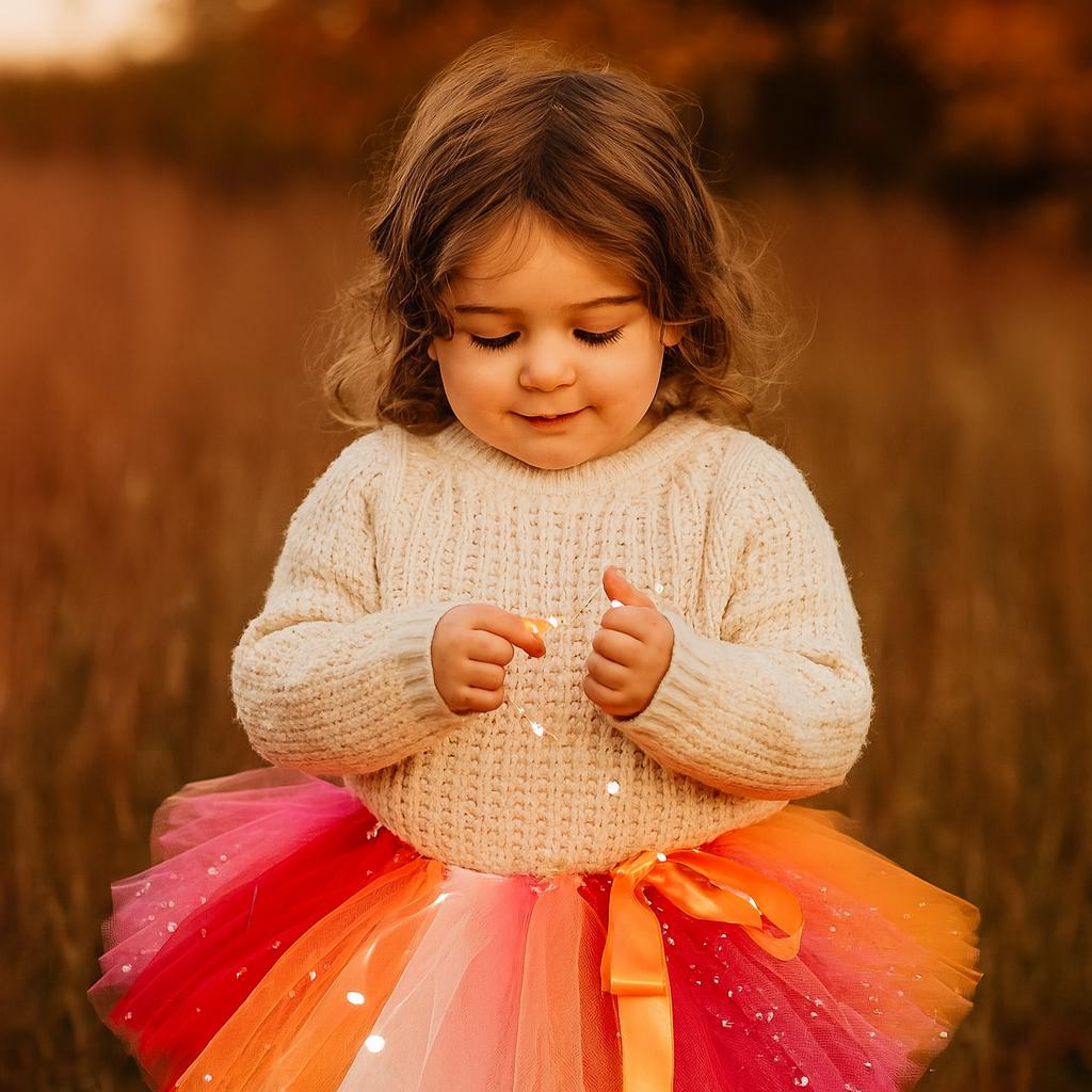 Sunset Tutu Skirt in Orange, Red & Pink Sparkle