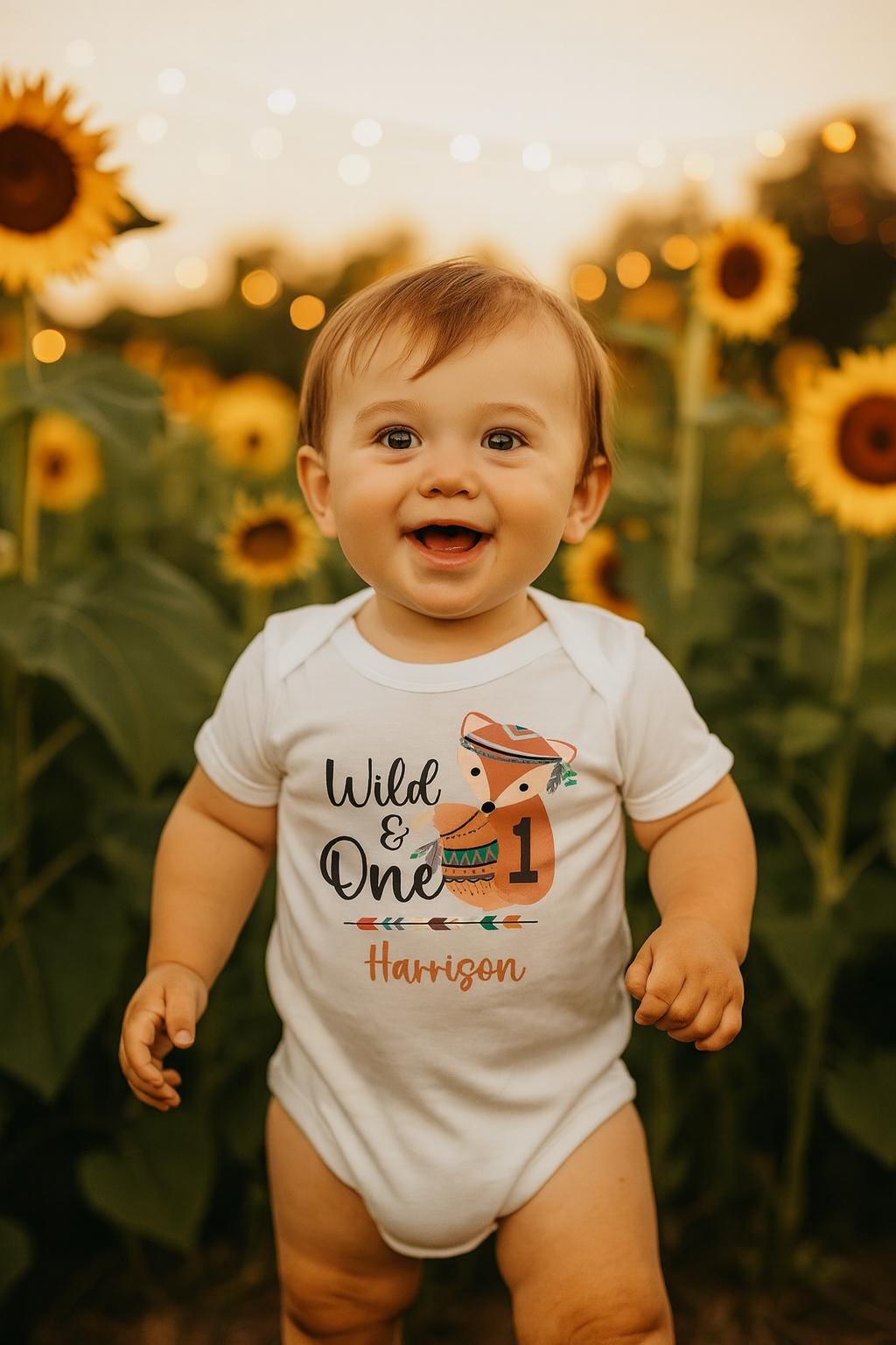 Personalised Wild One 1st Birthday Bodysuit